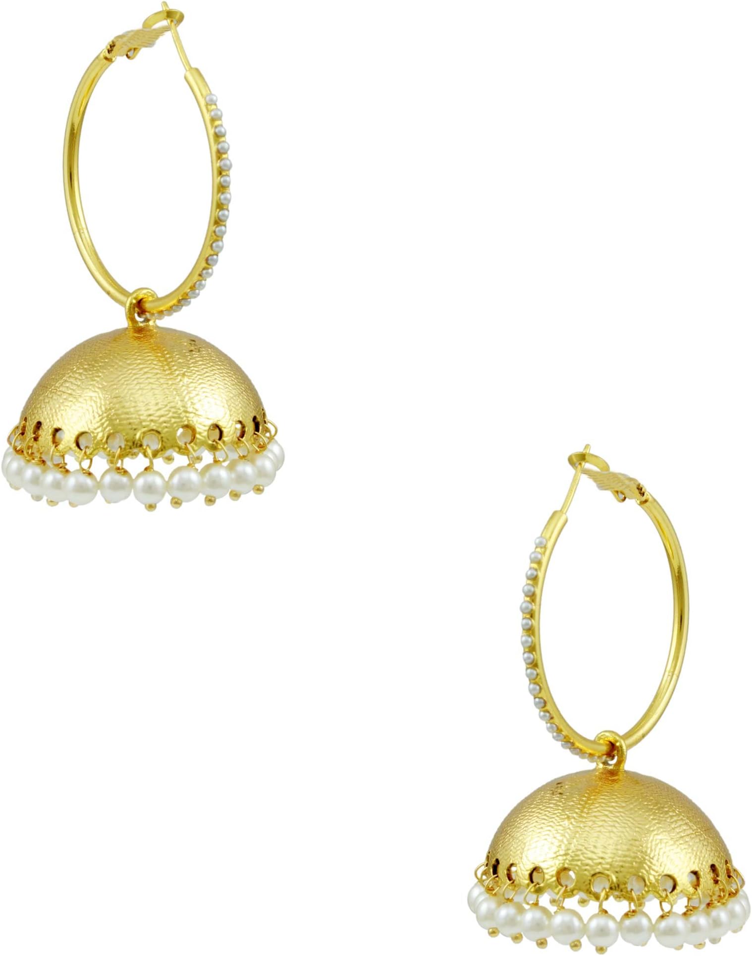 Pearl Hoop Jhumka Earrings