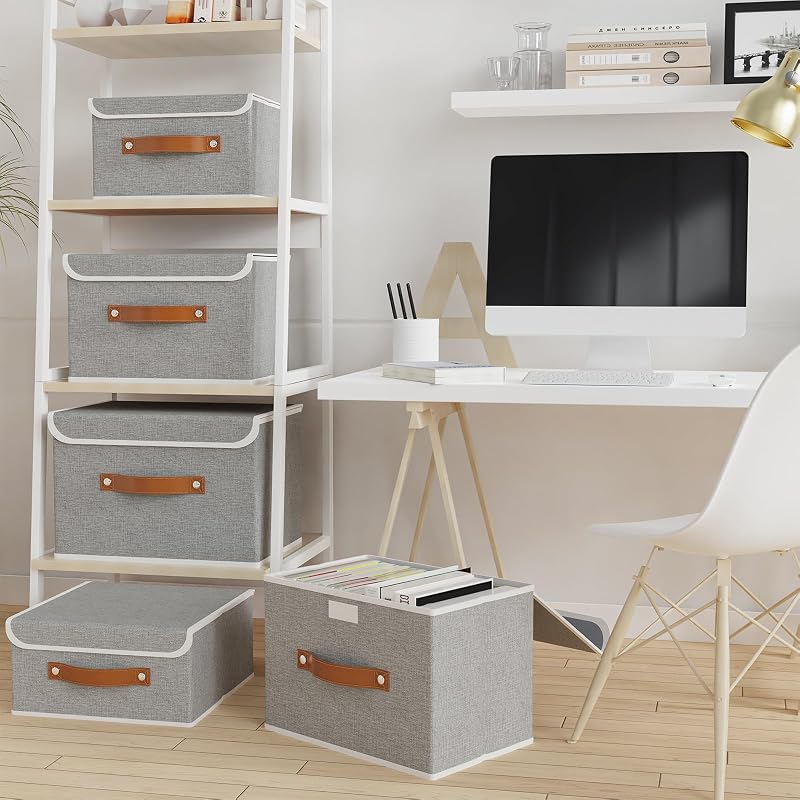 2 Piezas Caja almacenaje, Cajas Organizadoras, 44x29x30cm, Gris — foto 3 de 7