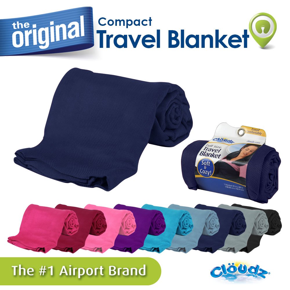 Cloudz Compact Travel Blanket Navy Blue eBay