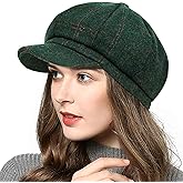 Women's Newsboy Hats Gatsby Ivy Cabbie Hat Wool Beret Paperboy Cap for Women Green Hat