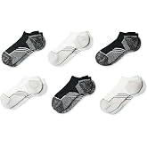 Amazon Essentials Women's Cushioned Ankle Low Cut Performance Socks, Athletic Tab, Breathable Mesh, 6 Pairs