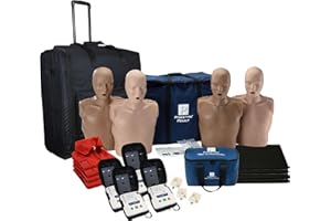 MCR Medical Prestan CPR Adult Manikin Diversity Kit Pack of 4 with Feedback, AED UltraTrainers, Carry Bag with Wheels