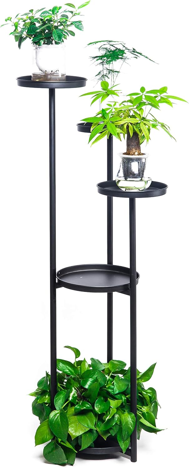 5 Potted Round Flower Metal Shelves Plant Pot Stand Decoration for Indoor Outdoor Garden