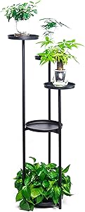 5 Potted Round Flower Metal Shelves Plant Pot Stand Decoration for Indoor Outdoor Garden