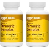 Amazon Basics Turmeric Complex, 316 mg Curcumin with Ginger and Black Pepper, Joint &amp; Immune Support, 65 Capsules, Pack of 2 (Previously Amazon Elements)