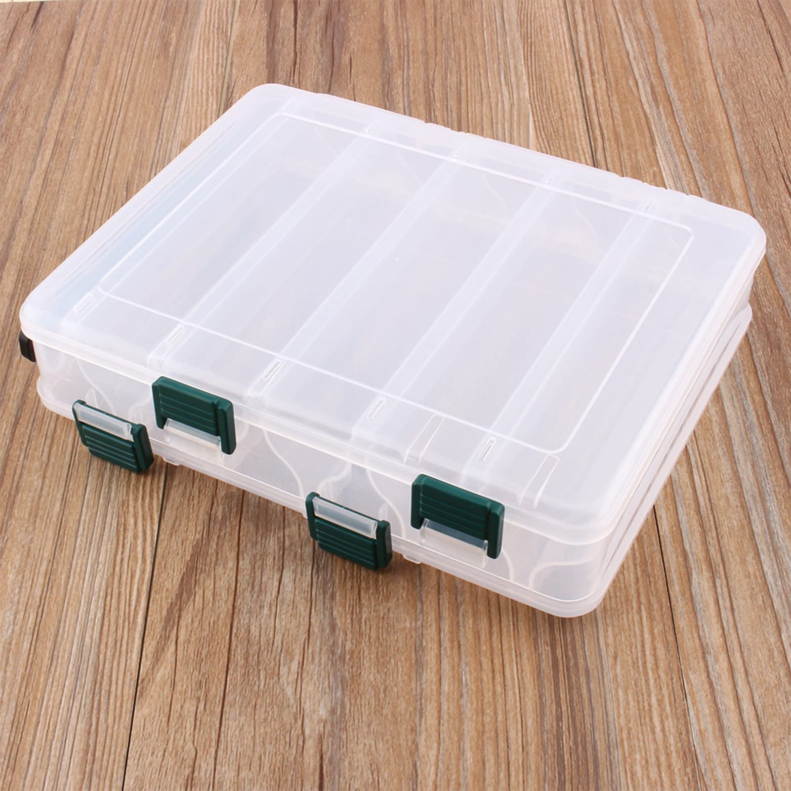 Dilwe Fishing Tackle Box, double-sided fishing box Artificial bait box with 12 compartments for fishing accessories kit