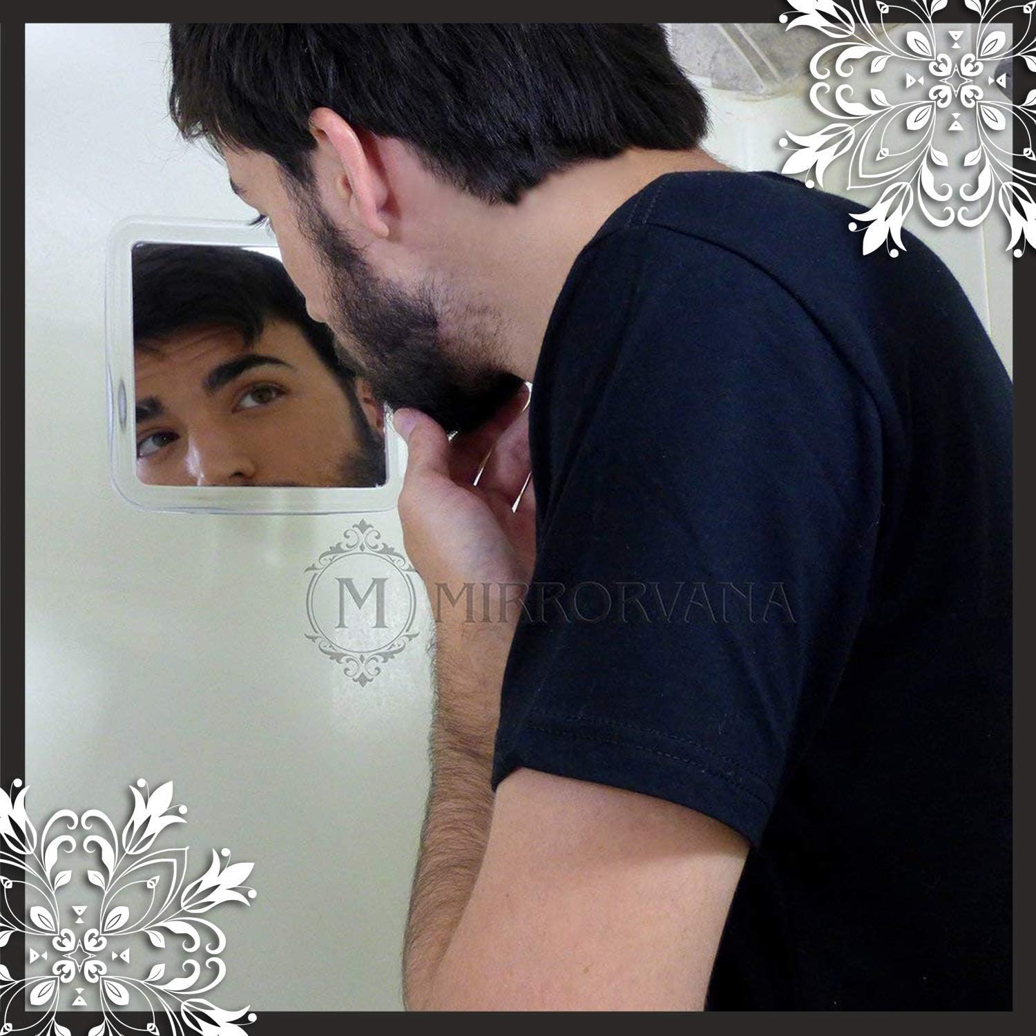 3X Magnifying Shower Mirror For Fogless Shaving with Suction Cup, Shatterproof Surface and 360° Swivel, 6.3" x 6.3": Home & Kitchen