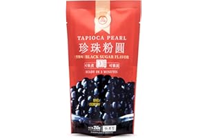 WUFUYUAN (PARTY TIME) WuFuYuan Boba Tapioca Pearls, Black Sugar Flavor, Quick Cook Bubble Tea Boba, Microwave Ready in 3 Minutes, 8.8 oz(Single Pack)