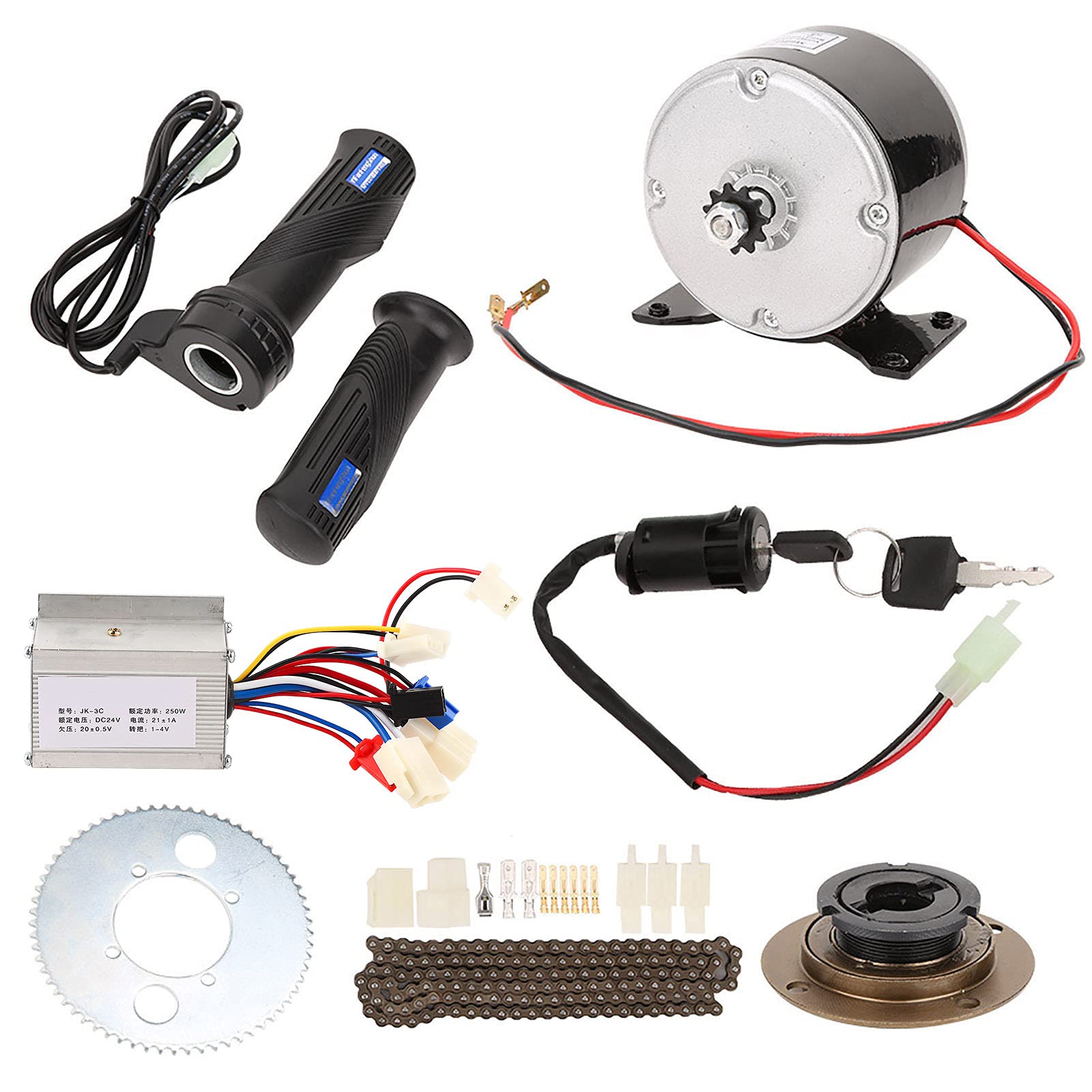 Ejoyous Brushed Motor Set, 9pcs/Set Conversion Kit 250W 24V Brushed Motor Set Conversion High Speed ​​Kit Accessories