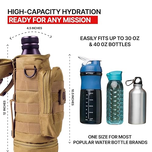 Molle 40 Oz Bottle Cage Tactical MOLLE Bottle Pouch Bag, Travel