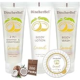 Hotel Amenities 200-Piece Travel Kit: Soap, Shampoo & Conditioner 2 in 1, Body Wash and Body Lotion Bulk Mini Kits for Toiletry Bags - Trial Size Bars & Sets