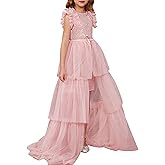 GRACE KARIN Girls Sequin Dress Formal Pageant Sparkle Party Ruffle Prom Maxi Dress Size 5-14Y