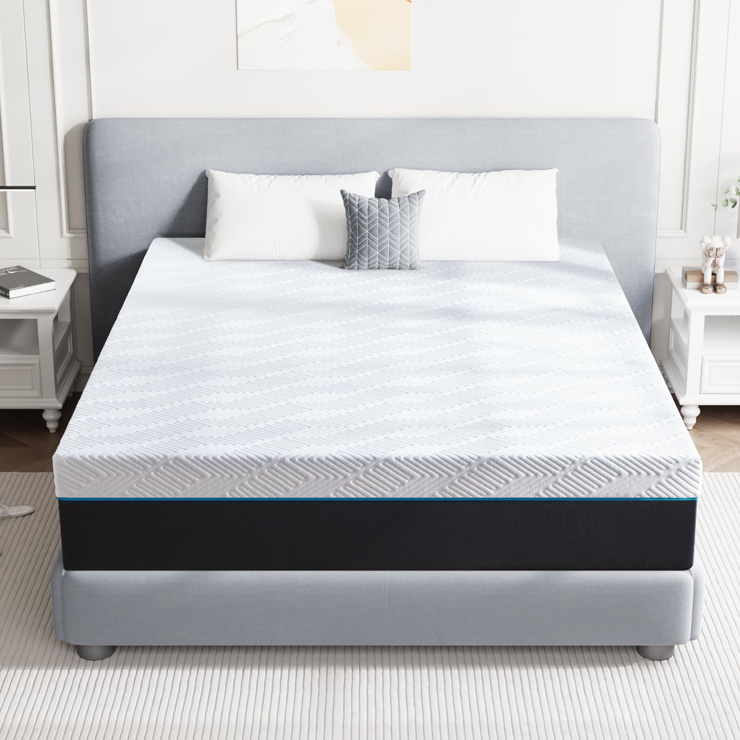 Photo 1 of 10 Inch Full Size Cooling Memory Foam Mattress - Medium Firm Gel-Infused for Pressure Relief & Cool Sleep, Breathable Comfort in a Box (54''W x 75''L)