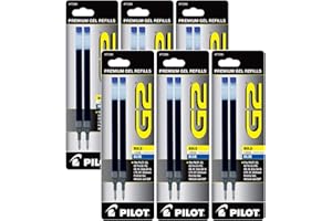 Pilot G2 Gel-Ink Retractable Pen Ink Refills Bold Point 1.0 mm Pack of 6 - Blue