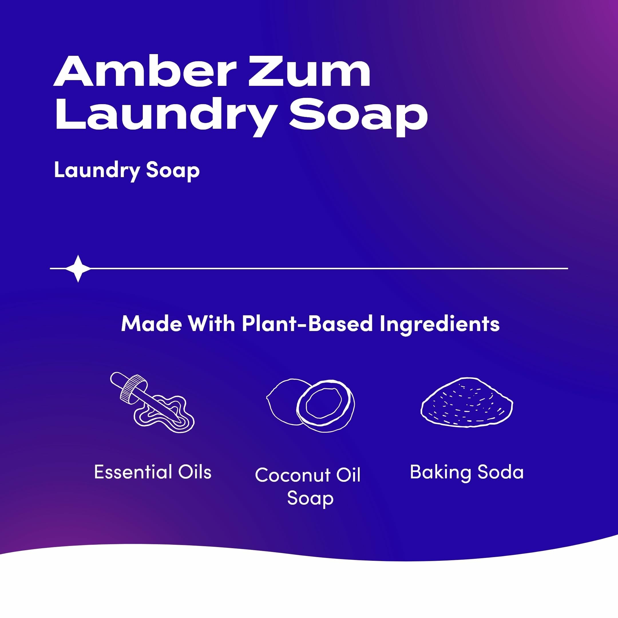 Indigo Wild Zum Clean Laundry Soap - Plant-Based Liquid Laundry Soap - Contains Baking Soda, Essential Oils & Saponified Coconut Oil - Amber - 64 fl oz