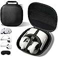 sarlar Compact Hard Carrying Case and Bulid-in Lens Protector Cover Compatible with Meta Quest 3S/Quest 3/Quest 2/Apple Vision Pro Accessories, Lightweight and Portable for Travel and Home Storage