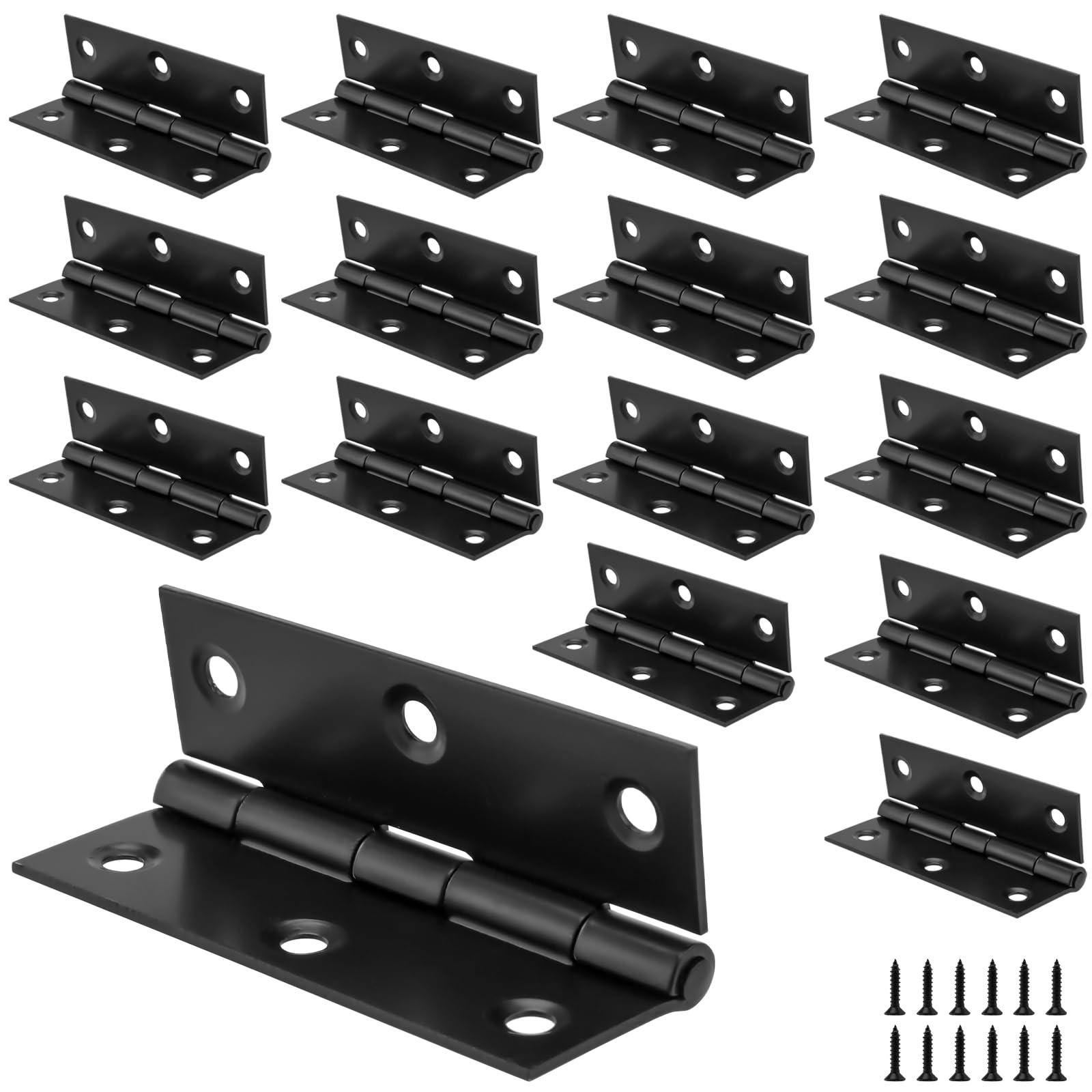 KOHAND 20 PCS 3 Inch Black Door Hinges, Stainless Steel Door Hinges Black Ball Bearing Hinges with Screw for Wooden Door Windows Cabinets 75x50mm