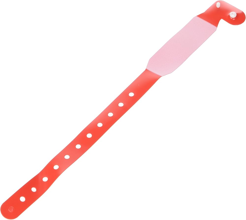 Robinson Namelets ID Bracelets Adult Write-On Red 100 Pack Medical Polymer