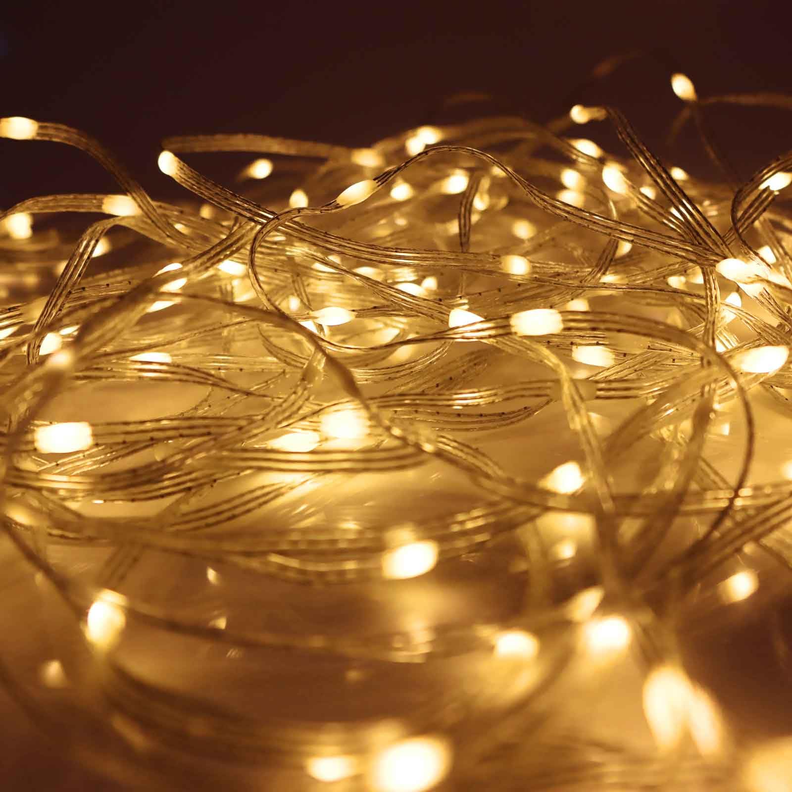 Qbis 200 Warm White Fairy Lights with Remote, 8 modes & 6hr Timer, 20m Transparent Wire, fairy lights plug in Christmas decorations, Indoor & Outdoor Christmas Lights, Waterproof Christmas tree lights