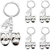 iMagitek 25 Pcs Theatre Keychain Drama Mask Keychain Theatre Gift Keyring Comedy Tragedy Mask Gifts Broadway Musical Lover Gifts