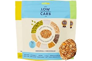 The Low Carb Co Super Seed Crackers, Gluten Free and Keto Friendly Healthy Snacks, Vegan, Zero Sugar, Paleo and Diabetic Frie
