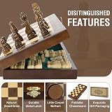 Peradix Wooden Magnetic Chess Set 30x30cm Folding Board with 2 Extra Queens view 7