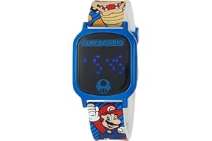 Accutime Kids Nintendo Super Mario Kart Luigi Bowser Digital LCD Quartz Wrist Watch, Cool Inexpensive Gift & Party Favor for Toddlers, Boys, Girls, Adults All Ages