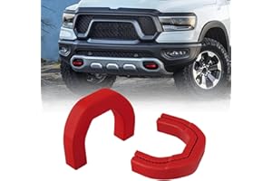 TECHPICCO Front Tow Hooks Covers Hitch Cover Customized Car Tow Hooks Compatible with RAM 1500 Accessories 2019-2026|Red (Not Fit for RAM 1500 Classic,Warlock,RAM 2500,RAM 3500)