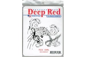 DEEP RED STAMPS Music Swirl Rubber Cling Stamp