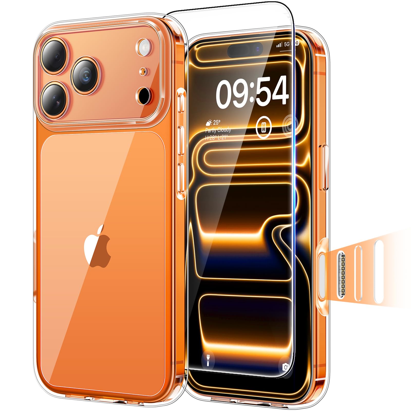 Photo 1 of TAURI for iPhone 17 Pro Max Case, Camera Control Full Camera Protection, with Screen Protector, Military-Grade Protection Shockproof Phone Case for iPhone 17 ProMax, Clear