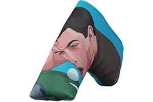 Golf Club Headcover - Funny Driver Fairway Hybrid Wood Cover, Tour Grade PU Leather Mallet Blade Putter Head Cover - Golf Gif