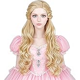 Probeauty Long Blonde Wavy Wig for Women, Princess Curly Cosplay Wigs for Halloween Costume Party