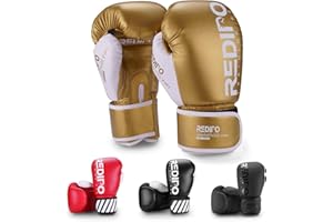 Redipo Boxing Gloves for Men & Women, Premium Leather Sparring Heavy Bag Training Gloves, Pro Punching Bag Gloves for Muay Thai, Kickboxing, MMA