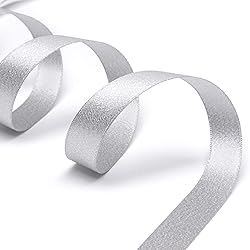 Ribbli Silver Double Faced Purl Ribbon,Luxury