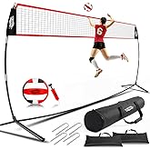 20FT Volleyball Training Net, Height Adjustable Volley Ball Nets | For Hitting,Serving Spiking Practice,Portable Volleyball-Net For Beach Indoor Outdoor Bacyard| with Carryingbag &amp; Sandbags