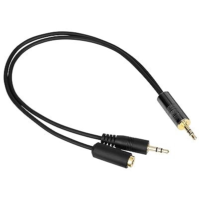 Movo MV-RC300 3.5mm Male Line-in to Male Microphone Attenuator Cable -25dB with Headphone Monitoring Input for DSLR Cameras and Portable Recorders