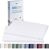 California Design Den Heirloom Soft, Smooth & Thick Certified 800 Thread Count 100% Cotton Sateen, 2 King Size Pillow Cases, Fits King Pillows (Bright White)