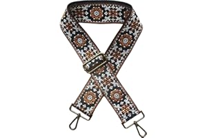 Yiaizhuo Casual 2" Wide Women's Purse Strap Replacement Crossbody Canvas Bags Shoulder Guitar Straps for Handbag Adjustable