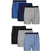 Hanes mens Underwear Boxers Pack, Cool and Breathable Cotton Underwear, Exposed and Comfortflex Waistbands, Multi-pack