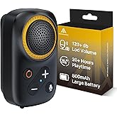 AA AUDIO ACCESSORY Wearable Bluetooth Speaker Clip On-Upgraded 800mAh Battery for 20 Hours Playtime, Waterproof Small Wearable Wireless Speaker with 120dB Loud Mic for Golf, Hiking, Jobsite - Black