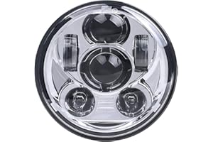 Lusgwufad 5-3/4 5.75 inch LED Motorcycle Headlight Compatible with Harley Davidson Sportster Dyna Low Rider Street Bob lron 883 1200 Softail Wide Glide Triple Headlamp