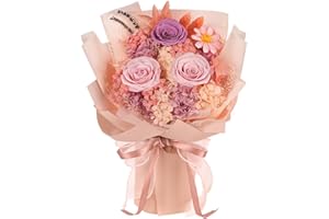 TYL&TYS Flowers for Delivery Prime Preserved Flowers Bouquets That Last 3-5 Years Real Pink Rose Bouquet Valentines Day Mothers Day Birthday Gifts for Her Women Mom Wife Girlfriend