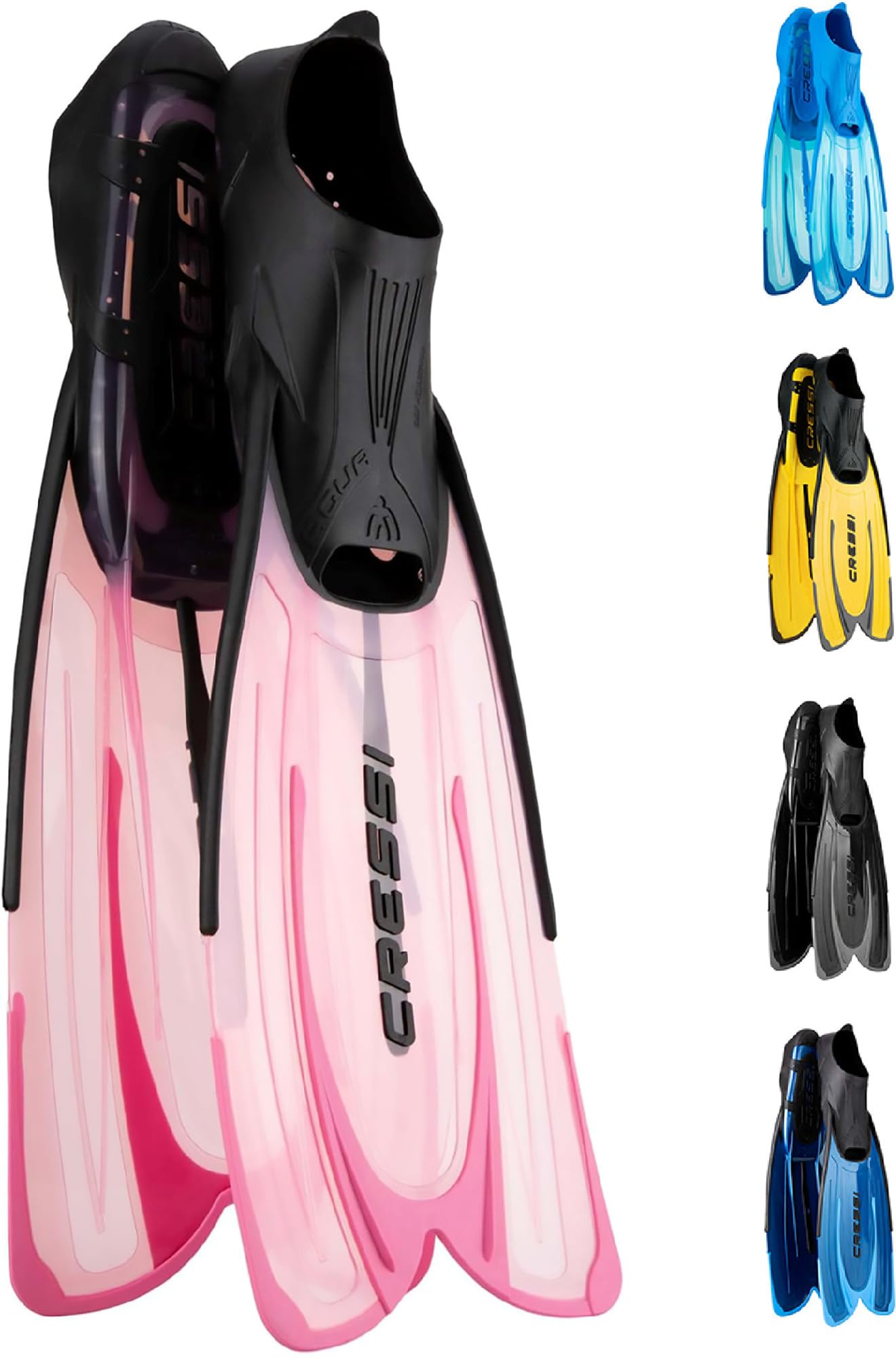 CRESSI Agua Fins Pink 12.5/13.5 (31/32 EU) - Self Adjusting Fins for Diving, Apnea, Snorkeling and Swimming, Pink_long, Kid 12.5/13.5 (31/32 EU)