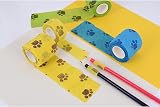 Coocnh Pet Vet Wrap 3 Rolls Self-Adhesive Elastic Bandage 4.5m 5cm Paw Pattern view 5
