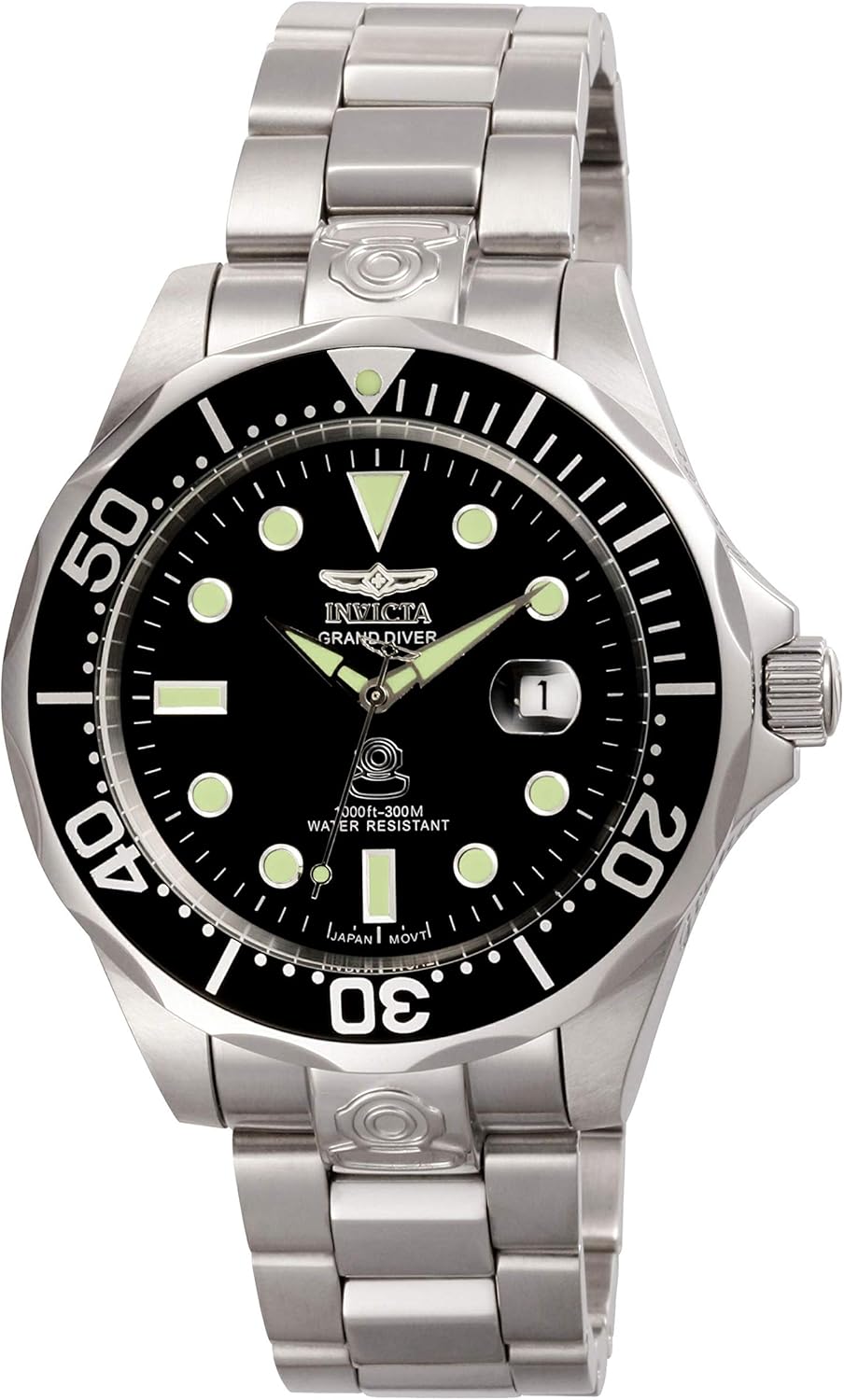Invicta Men's 3044 Stainless Steel Grand Diver Automatic Watch, Silver/Black: Amazon.com.au: Fashion