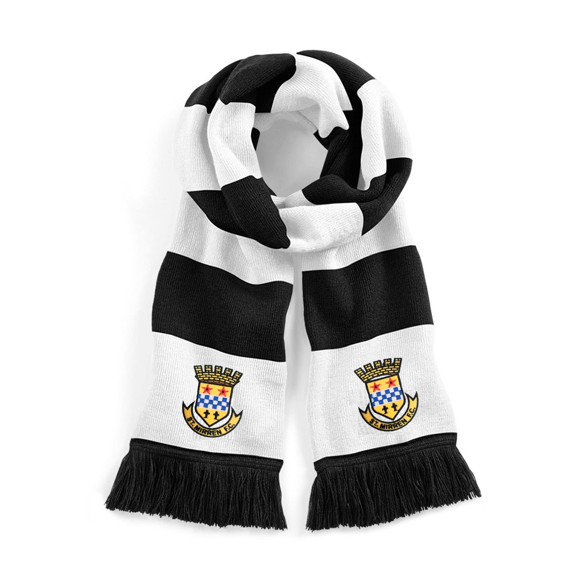 St Mirren 1940s Retro Traditional Football Scarf Embroidered Logo