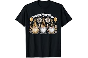 HAPPY NEW YEAR PARTY FAMILY MATCHING MEN WOMEN Happy New Year Gnome Confetti Fireworks New Year's Eve Party T-Shirt