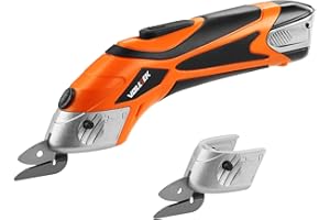 VOLLTEK Electric Cordless Scissor 4V li-ion Cutter Shears with 2 Pcs Cutting Blades Accessory for Cutting Fabric, Carpet and Leather ES3601