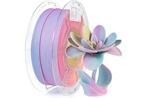iSANMATE Matte Tri Colors PLA Filament 1.75mm, 3-in-1 Color Rainbow Filament, Coextrusion 3D Filament, Rapid Magic Color Change Filament 1.75mm, Dimensional Accuracy +/- 0.03 mm,Fluorite 1KG/Spool