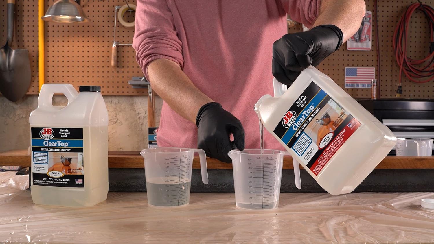 J-B Weld 41128 ClearTop Pour-On Epoxy 1 Gallon Kit: Industrial & Scientific